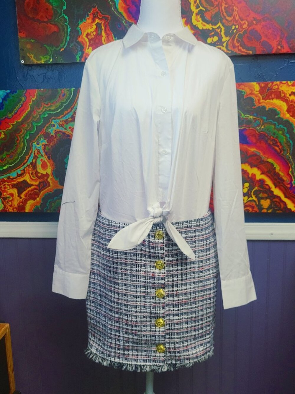 Venus ~ Sz 8 ~ Twofer Tweed Dress w/ Tops and Skirt ~ Excellent Condition